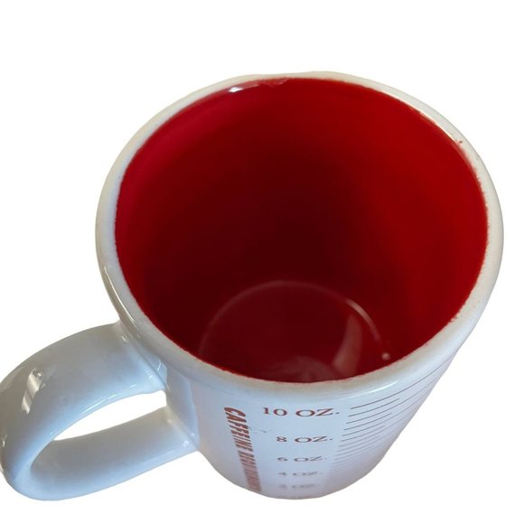 CAFFEINE REQUIREMENT Cup Mug Punctuate Barnes Noble Novelty Humor Red White 10oz - Picture 4 of 8